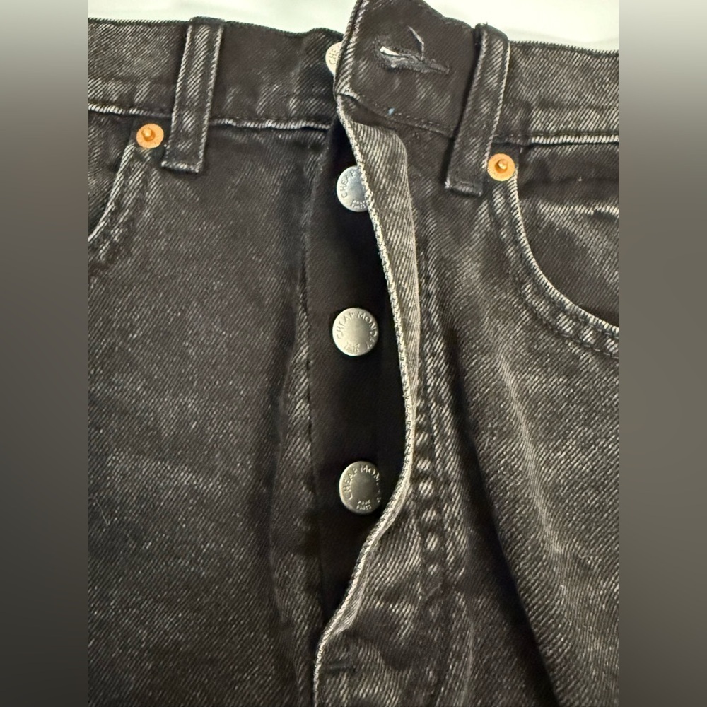NWT Cheap Monday Organic cotton distressed black denim jean mini skirt Small - Picture 6 of 8